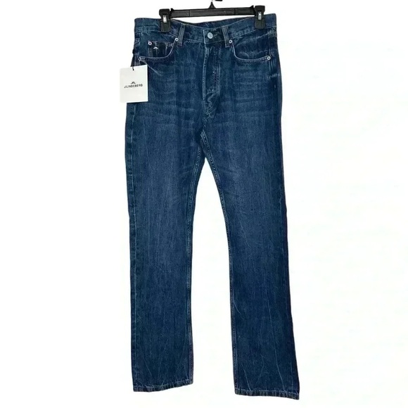 J.LINDEBERG CODY SLIM FIT JEANS MENS 31X32 DARK WASH DESIGNER DENIM NWT PREMIUM - Picture 1 of 15
